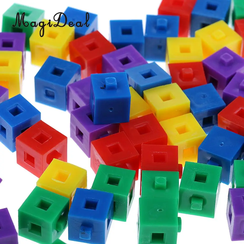 MagiDeal 100 шт./упак. Пластик детская укладка куб, строительный мининабор, поп-связывающий кубики для вечерние забавная игрушка-головоломка 1 см