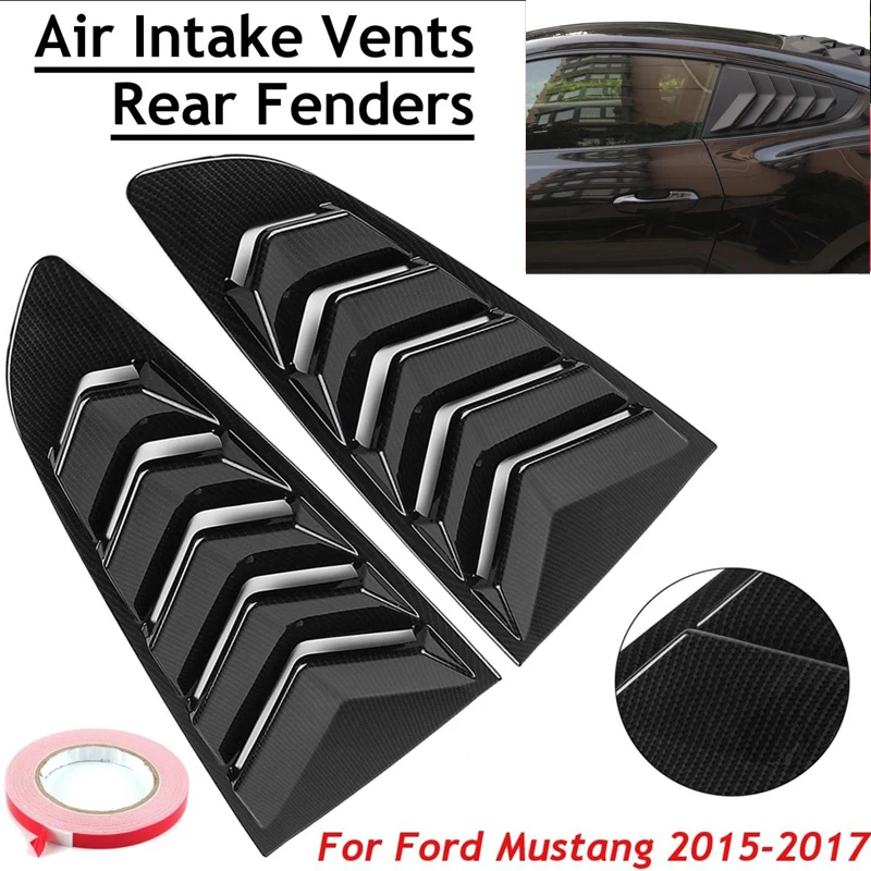 

Pair For Ford Mustang 2015 2016 2017 Side Window fender Air intake Trims Vent