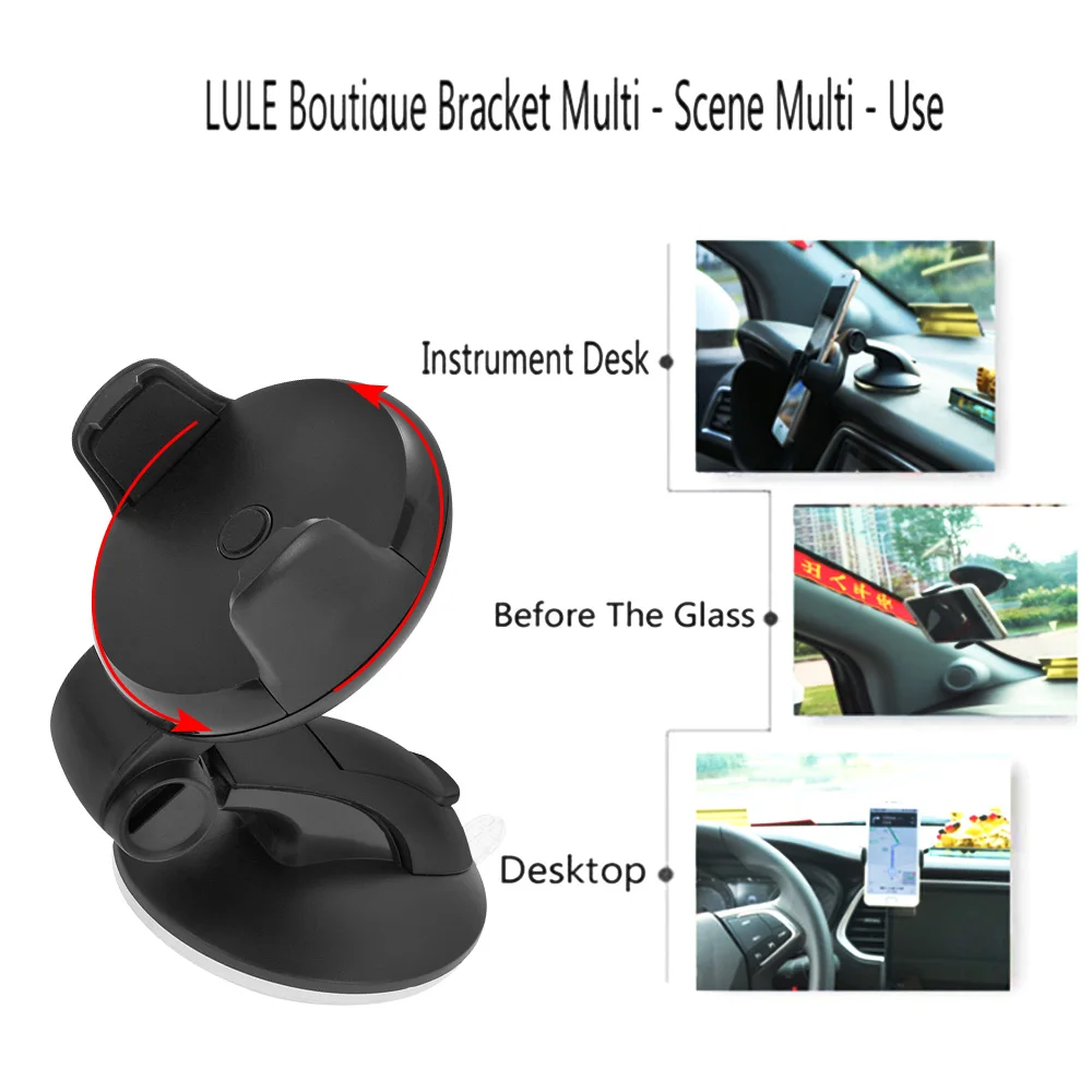 1PC 360 Degree Adjustable Auto Mobile Phone Stand Car Holder Dashboard Windshield Bracket for Universal Smartphone Accessories