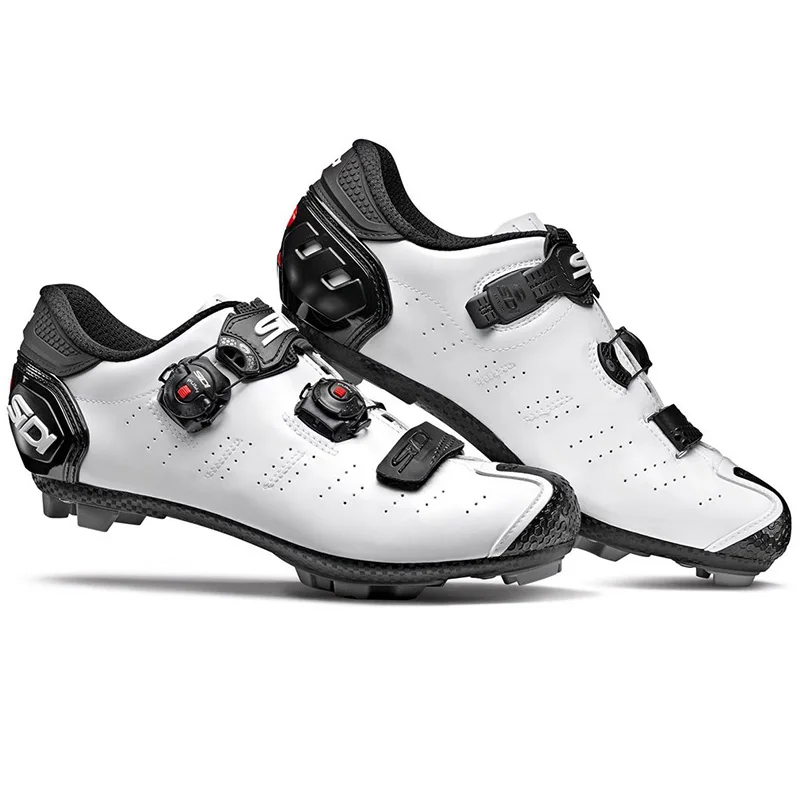 Sidi Dragon 5 SRS MTB обувь вентиляционная углеродная MTB обувь велосипедный замок обувь для велоспорта - Цвет: White-Black