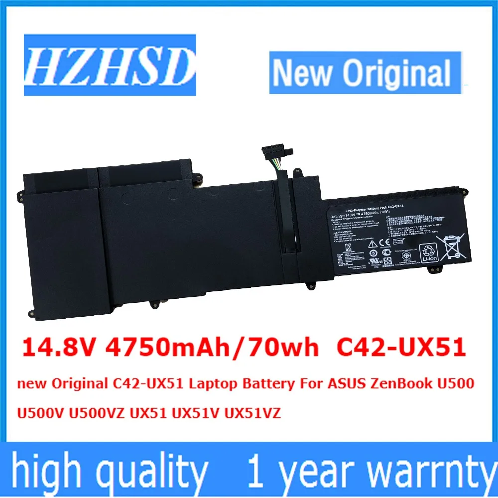 Skup 14.8 V 4750 mAh 70wh C42 UX51 nowy oryginał C42 UX51 Laptop bateria do ASUS ZenBook U500 U500V U500VZ UX51 UX51V UX51VZ
