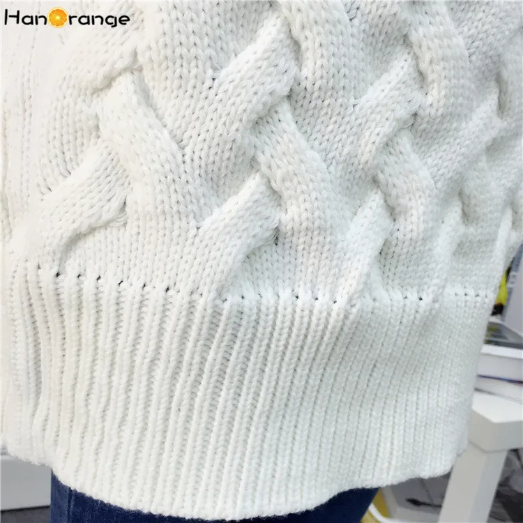 HanOrange Autumn Winter Korean Turtleneck Thick Loose Twist Long Women Sweater White/Red/Black HanOrange Autumn Winter Korean Turtleneck Thick Loose Twist Long Women Sweater White/Red/Black