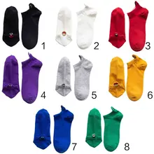 8 цветов, унисекс, летние корейские короткие носки-лодочки в стиле Харадзюку, смешная вышивка, улыбка, выражение лица, хлопковые чулки на каблуке