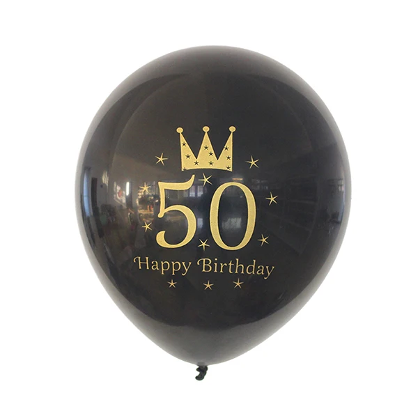 12 шт. 30th 40th 50th 60th 70th 80th шарики ко дню рождения воздушные шары для дня рождения вечеринки 30 40 50 60 70 80 шарики ко дню рождения s шарики для вечеринки - Цвет: 50 black