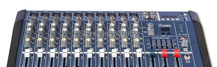 Professional 1000W 10 Channel DJ & Karaoke Powered Mixer Mixing console Amplifier Amp with USB 48v Phantom Power 16DSP