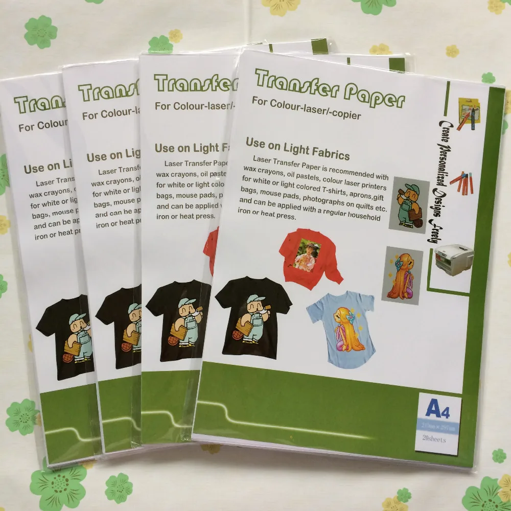 A4 Kaos Heat Transfer Paper untuk Laser 