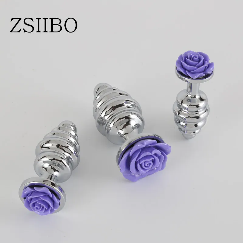 Flower threaded steel anal plug Stimulate G point and massage the prostate Various colors sex toys for couples erotic toys pussy