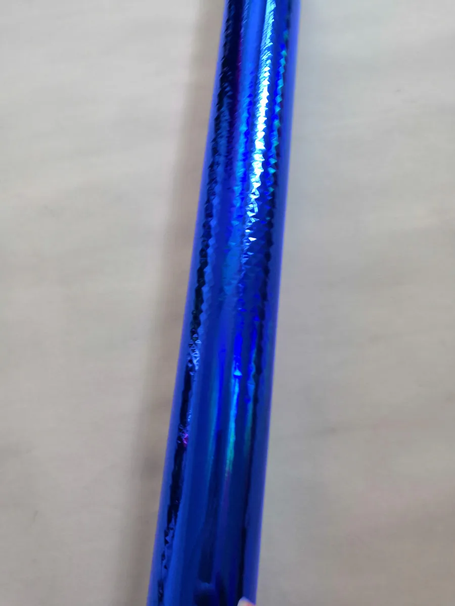 

Holographic foil blue plain pattern hot stamping on paper and plastic