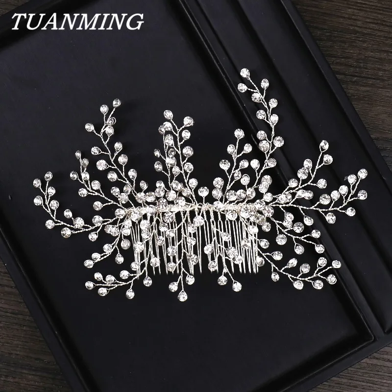 

Full Rhinestone Hair Comb For Women Bridal Rhinestone Hair Comb Head Ornaments Wedding Hair Accessories Bride Headdress