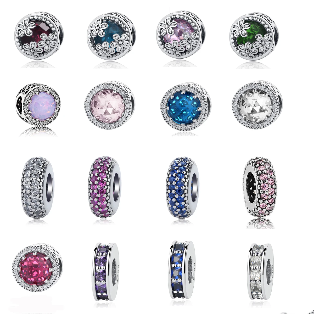 

Hot sell 925 Sterling Silver Radiant Heart Charm CZ Crystal Beads Fit Pandora Bracelet For Women Gift DIY Jewelry Free Shipping