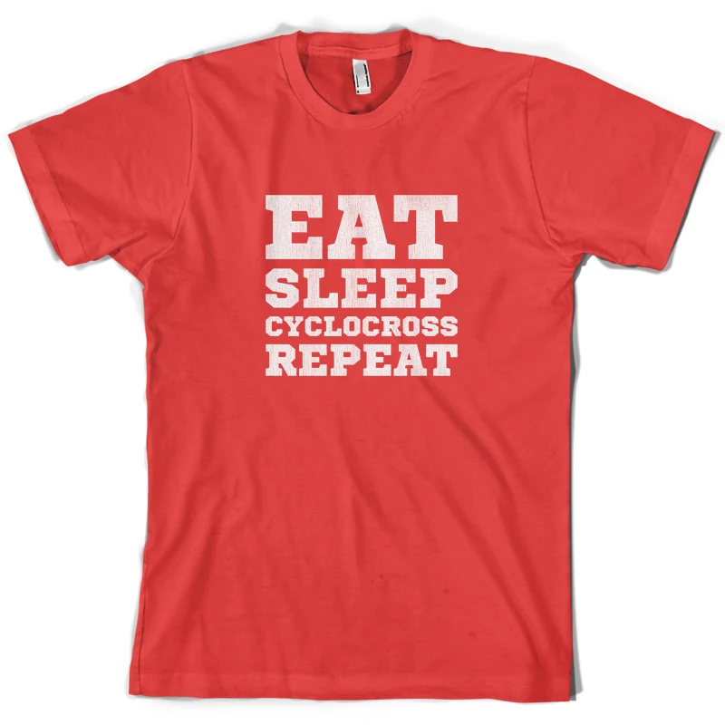 Eat Sleep Cyclocross Repeat Мужская футболка Cyclo cross CyclER 10 цветов уникальная хлопковая с