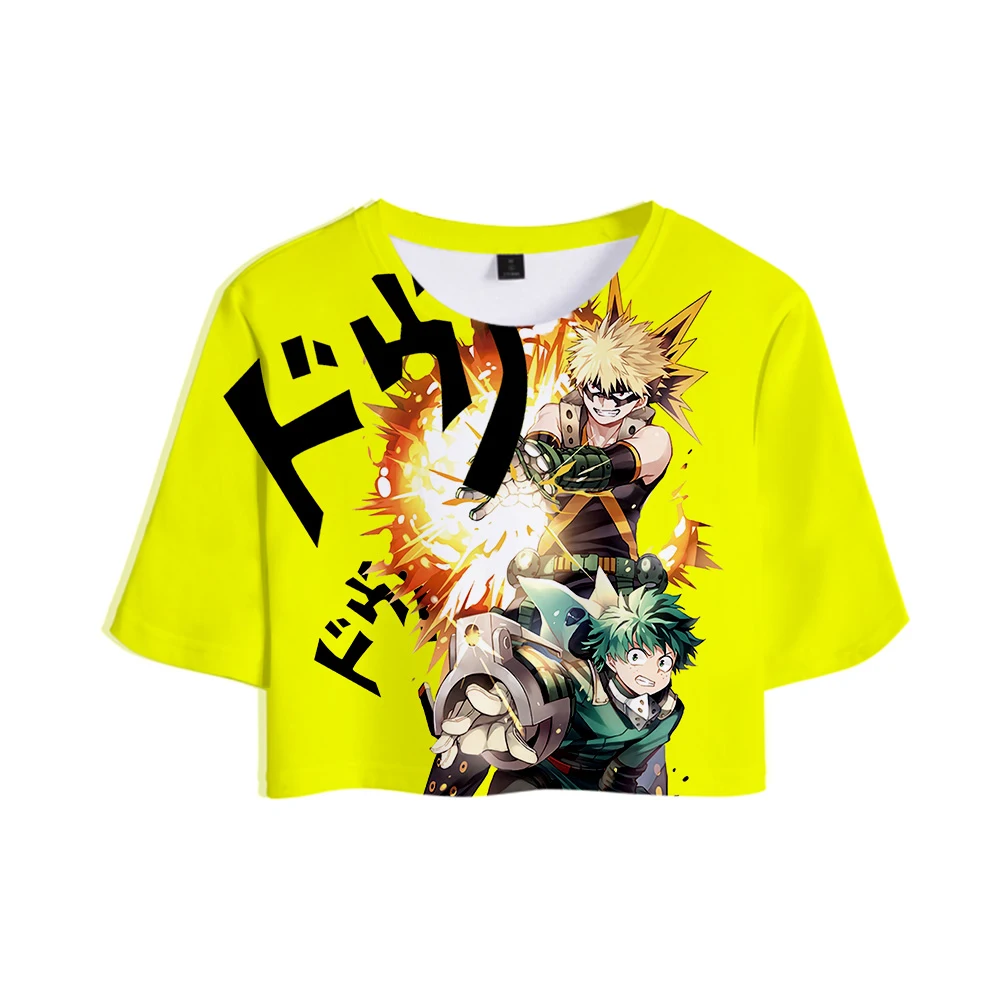 

My Hero Academia 3D Printed Fashion Women Crop Tops Casual Summer Short Sleeve T-shirt 2019 Hot Sale Streetwear T shirt