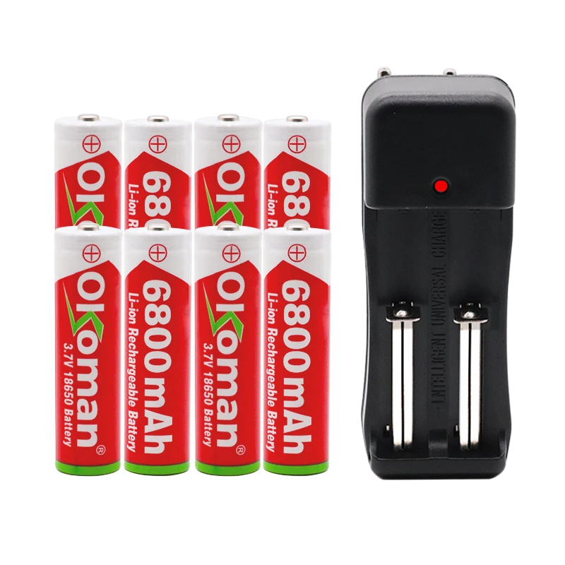 Известный бренд 18650 Батарея 3 7 V 6800mAh перезаряжаемая liion батарея с зарядным