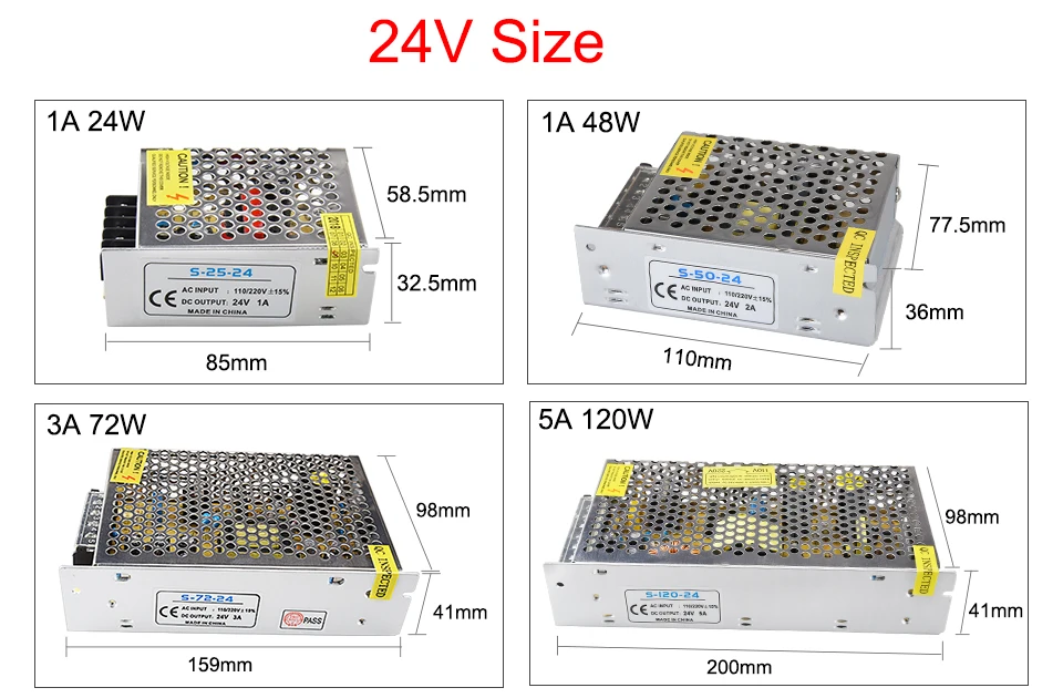 DC 12V 24V 1A 2A 3A 5A 6.5A 8.5A 10A 15A 20A 30A 504W 360W Питание источник трансформатор AC85-265V DC/DC 12V 24V Мощность адаптер