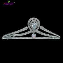 Австрийский Teardrop CZ Циркон Диадемы Корона оголовье Свадьба Театрализованное Свадебные украшения Аксессуары; sha8591