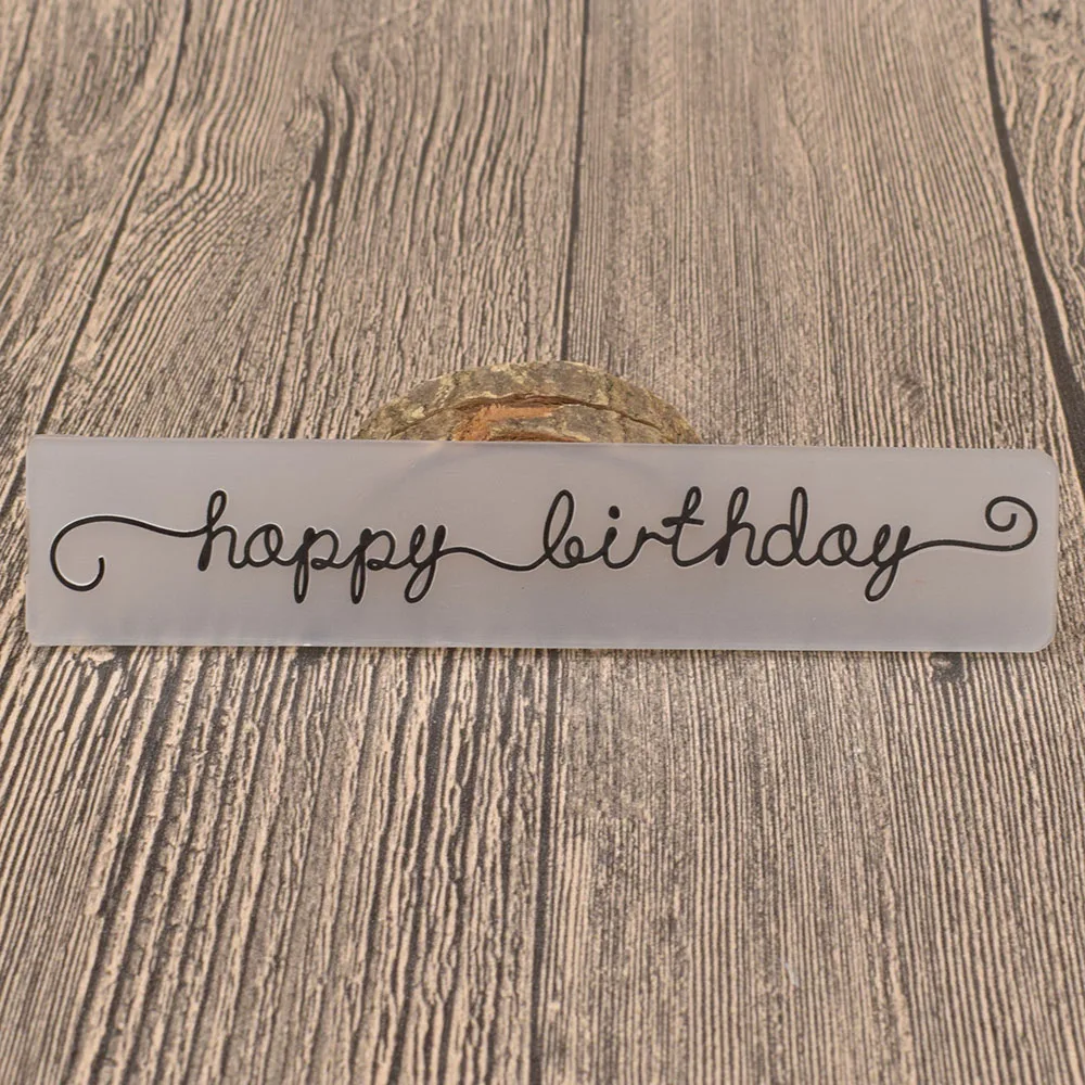

Happy Birthday Plastic Embossing Folder Stencil Template For Scrapbooking Paper Card Decoration