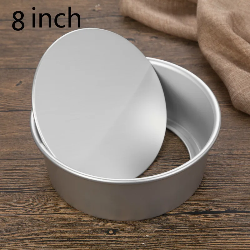 

Baking Cake Pan Mould 8 Inch Household Oven DIY Aluminum Alloy Round Cake Model Kitchen Tools Removable Bottom Pudding Mold
