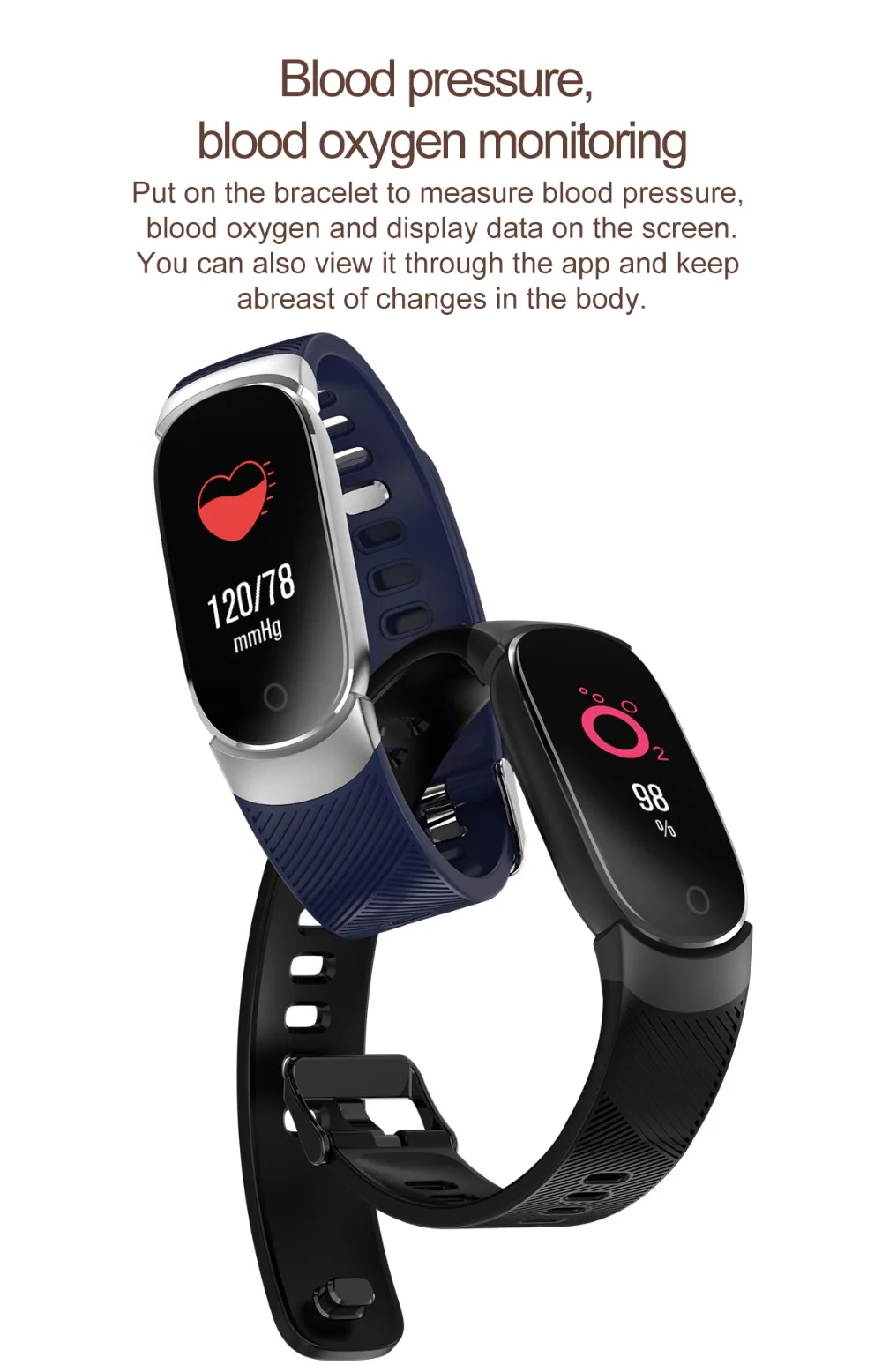 Smart Браслет Водонепроницаемый часы крови Давление SmartBand Bluetooth Браслет Шагомер IOS Android Xiomi Xaiomi ксиоми