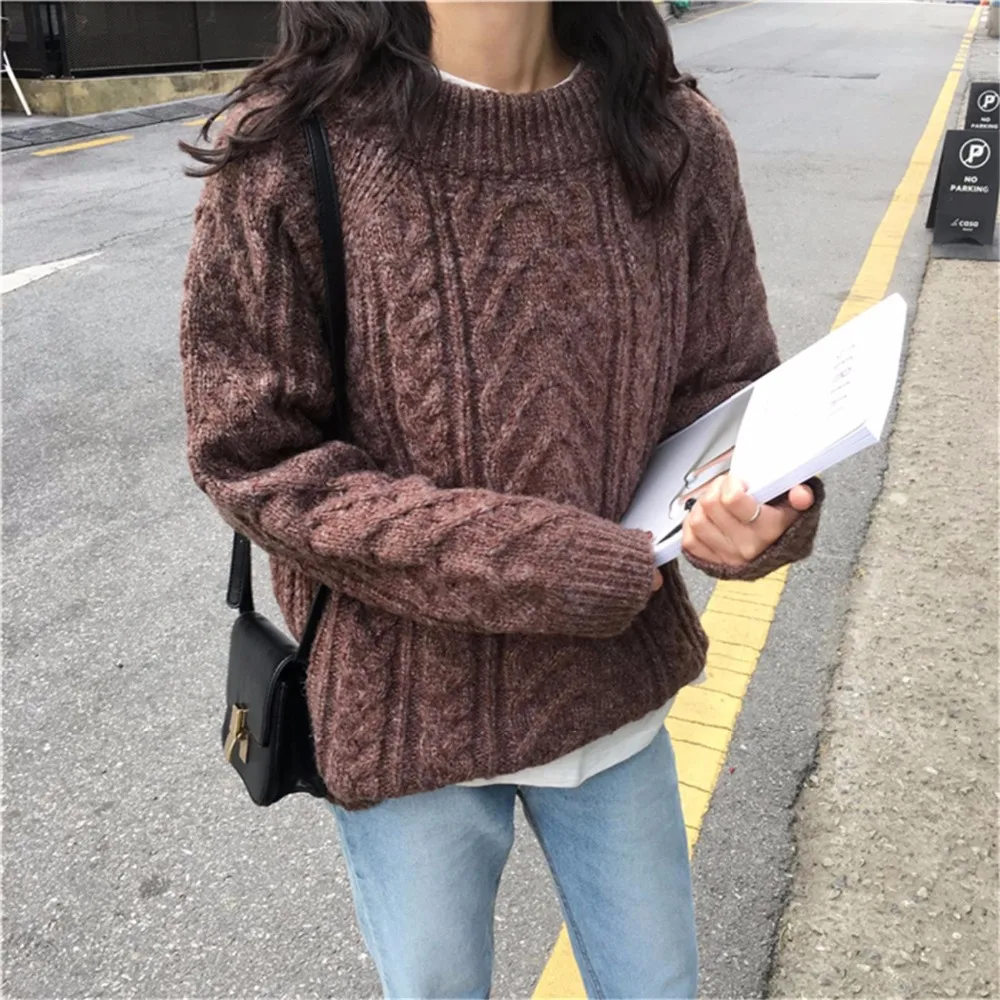 Женский толстый свободный свитер новинка зимы 2019 | Женская одежда