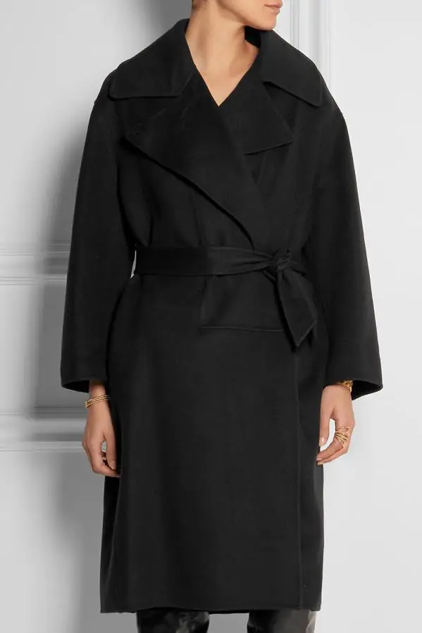 Осенне-зимнее женское Свободное пальто оверсайз с длинными рукавами, повседневное шерстяное пальто