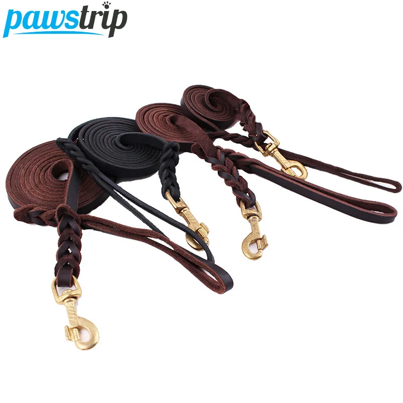 High Quality Genuine Leather font b Pet b font Dog Leash Luxury Strong Puppy Collar Leash