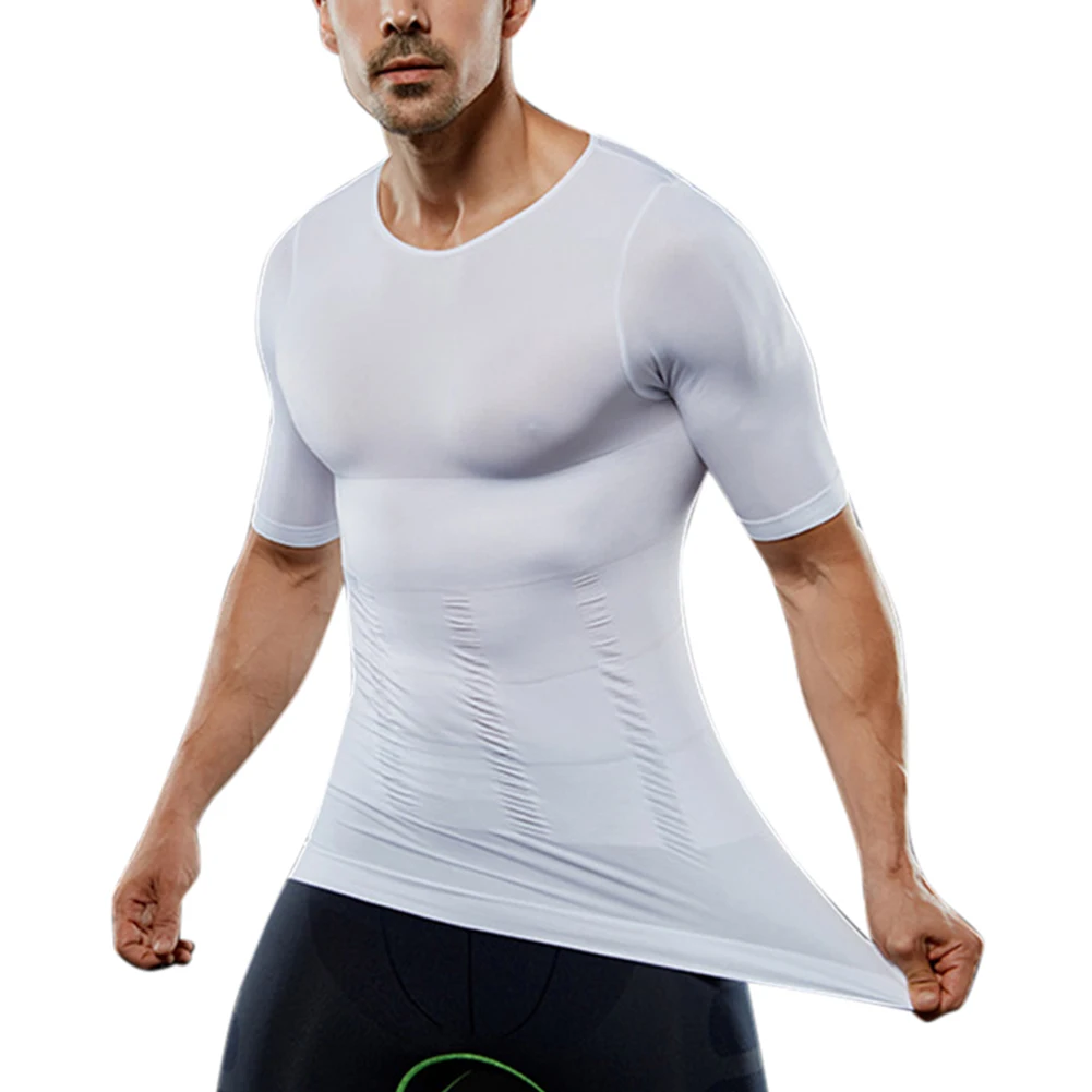 Мужская компрессионная футболка, компрессионная рубашка для бодибилдинга для мужчин, летняя тонкая быстросохнущая футболка