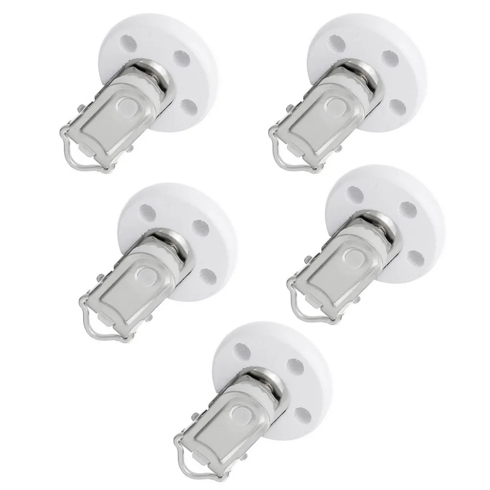 Hot Selling 5Pcs New Wood Home Baby Round Pacifier Clip Metal Holders 3 Hole 4.4cm x 2.9cm #330