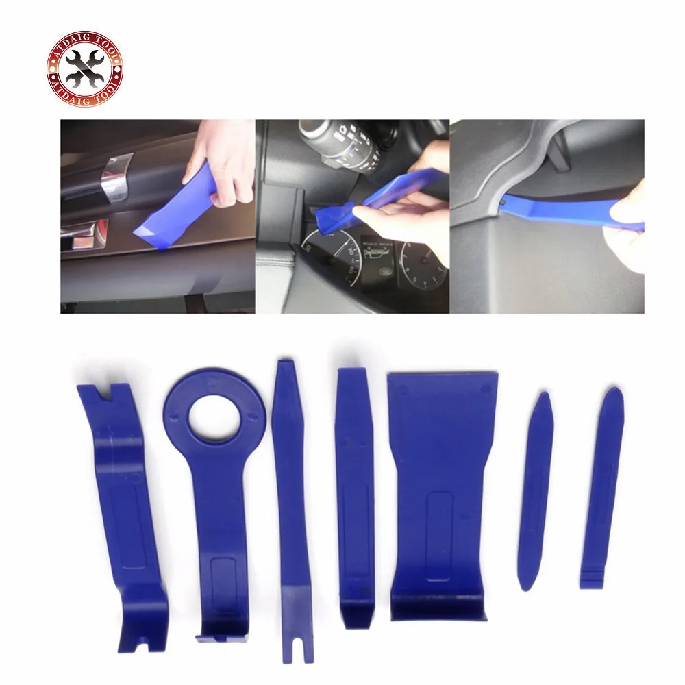 

Hard Plastic 7pcs Auto Car Radio Panel Interior Door Clip Panel Trim Dashboard Removal Opening Tool Set DIY Car Repair Tool Kit