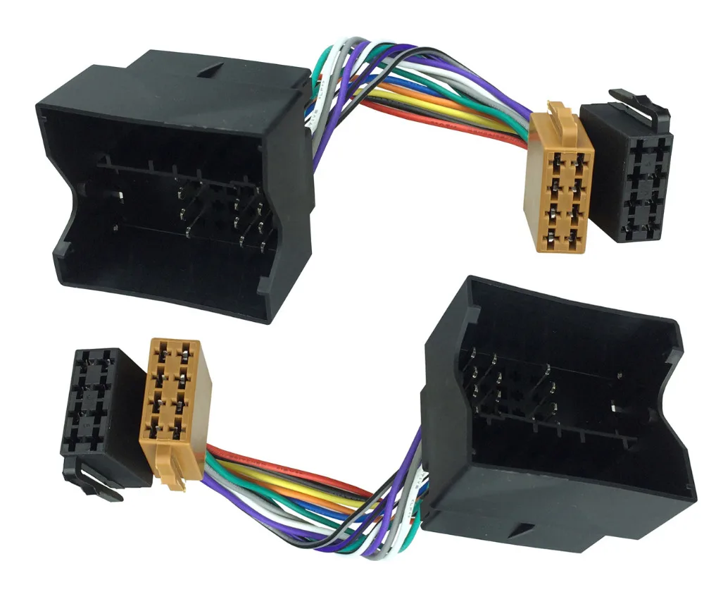 TWO ISO Wiring Harness Radio Cable Adaptor For BMW Land Rover Connector