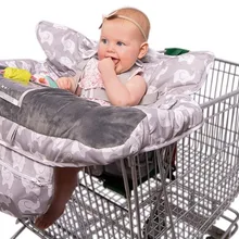 Funda de carrito de compras para bebé, cubierta de lujo de alta gama 2 en 1, con arnés de seguridad, gris, Unisex