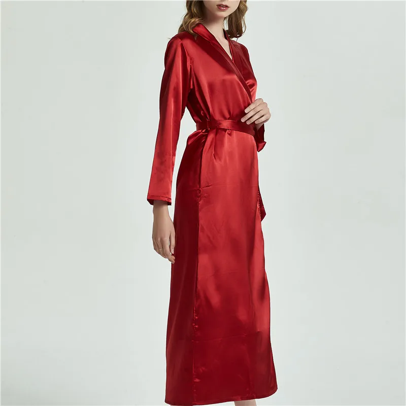 

Robe Lounge Femme Women Satin Long Robes Sleepwear Long Flare Sleeve Bathrobes Elegant Kimono Robe Bridesmaid Robes Nightgown