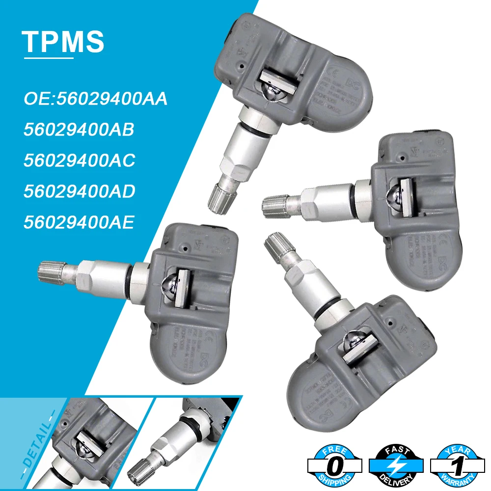 

4x Tire Pressure Sensor TPMS Fits Dodge Chrysler Jeep Mercedes 56029400AA 433MHz