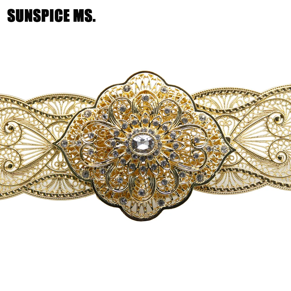 

SUNSPICE MS Caucasus Vintage wedding Dress Belt Women Bridal Waist Chain Waistband Metal Body Jewelry Accessories Love Gifts New