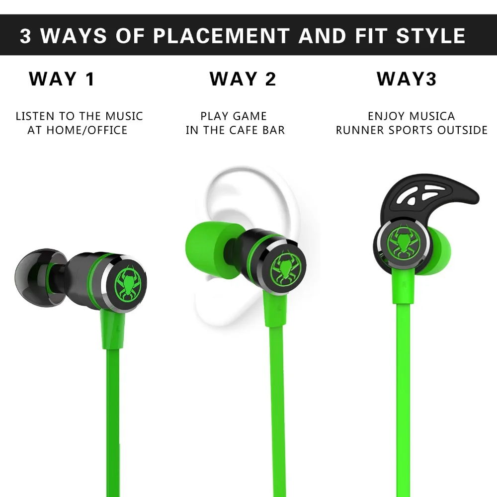 GDLYL in ear Earphone with Microphone Wired Magnetic Gaming Headset Women Man Earbuds Noise Canceling Stereo Bass Headphone