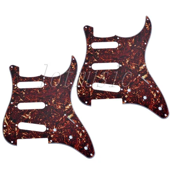 

2*Guitar Pickguard Dark Brown Tortoise Shell 4-Ply 11 Hole Fit for Fender Strat Replacement