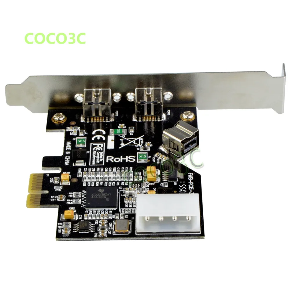 2 + 1 порта 1394B PCIe карта PCI express до 3 портов Firewire 800 400 IEEE 1394 для HD DV регистратор
