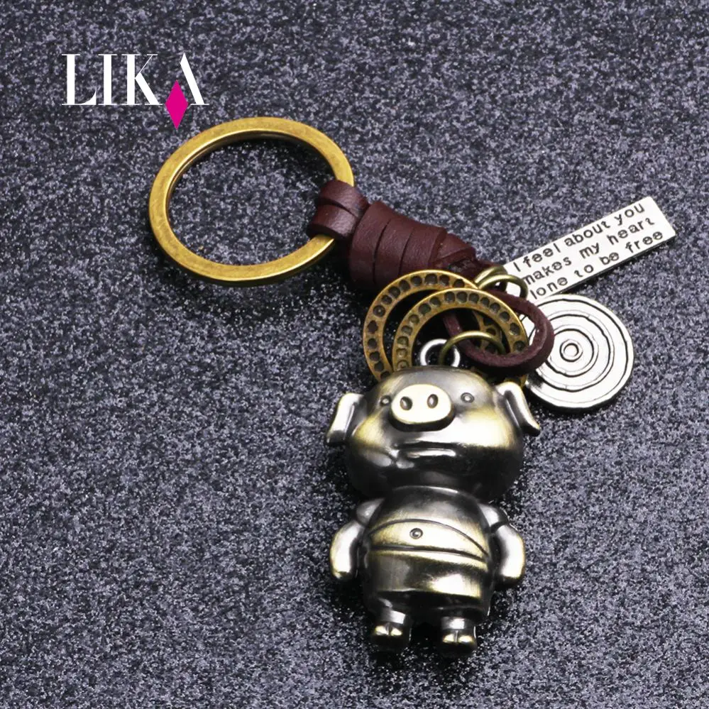 

LIKA 2018 Newest Cute Pig Keychain Key Pendant Women's Bag Accessories Men's Car Keys Boyfriend Girlfriend Birthday Present