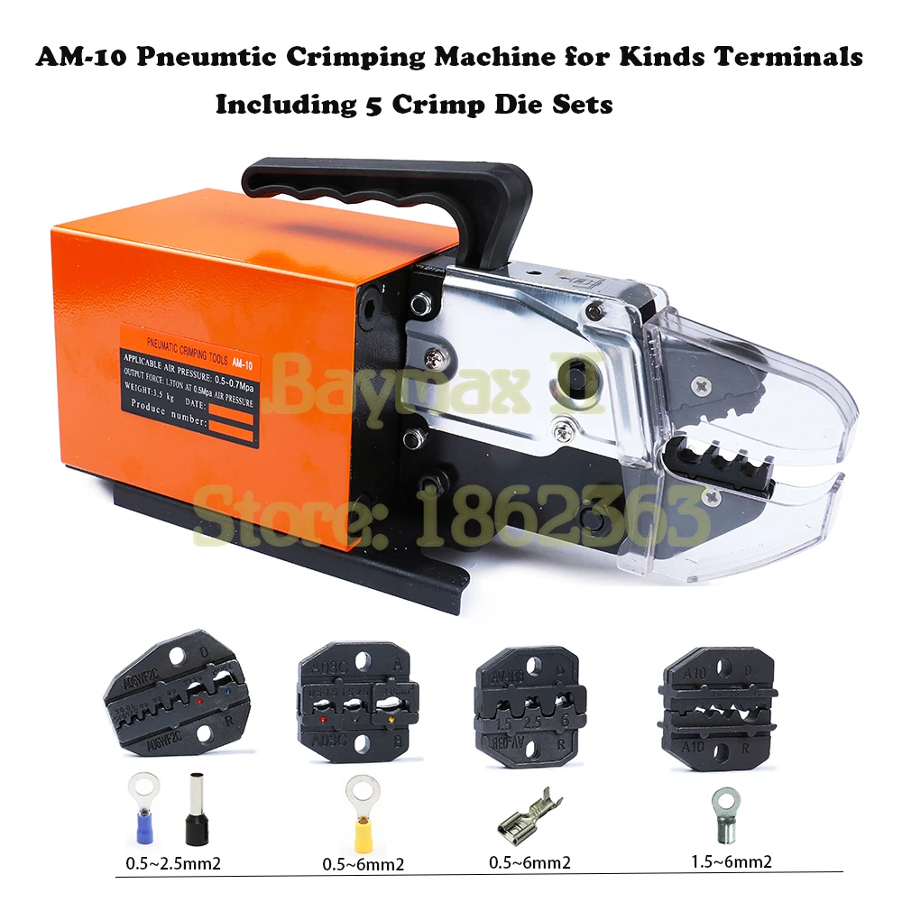 AM-10 Пневматический обжимной инструмент обжимной станок для видов терминалов с 4 плашками