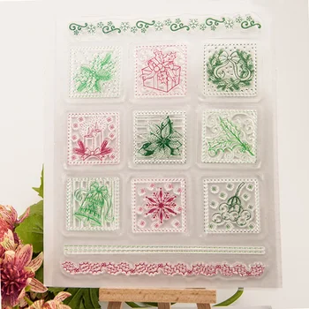 

Line bell Christmas tree Seal Stamp DIY Scrapbook Transparent Rubber Stamp Snow Birds Flower Stamp Seal YZ-102