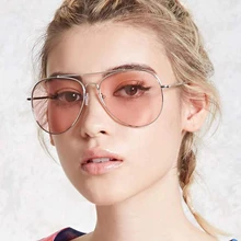 Винтажные женские солнцезащитные очки UV400, женские розовые очки, Ретро металлическая оправа, пилот, красный, желтый, синий, Oculos Boutique Street Stlye