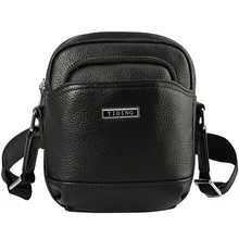 Fashion business brand men's genuine leather bag multi-function outdoor leisure men messenger bags leather mobile phone bag