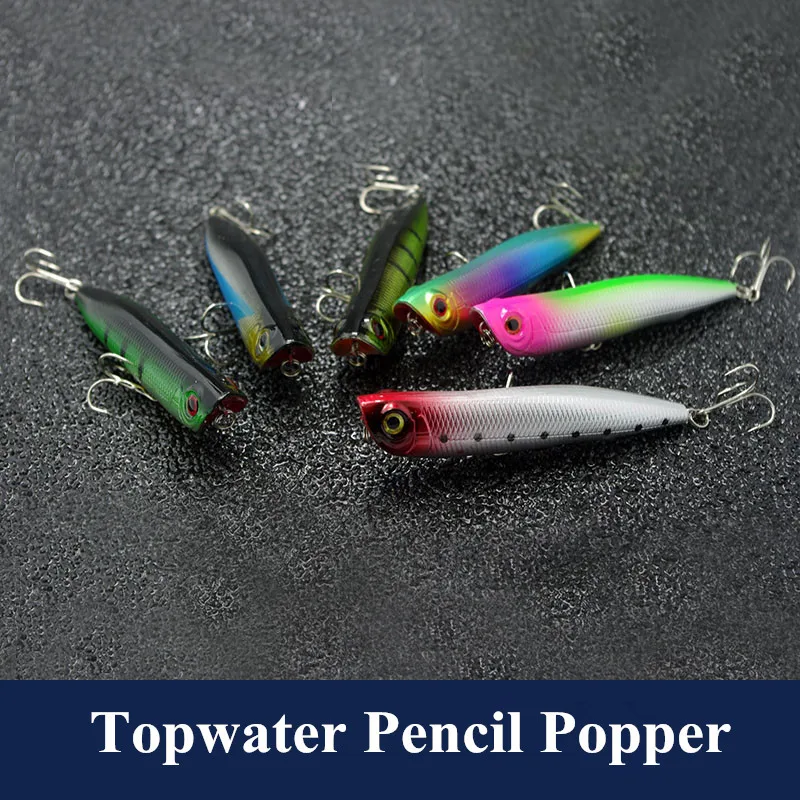 Quality 105mm 15g Topwater Fishing Pencil Popper Lures Baits Culter