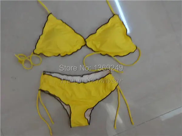 volant bra bikini bottom set costume da bagno della ragazza 2015 nuovi costumi da bagno