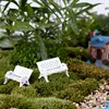1 Pcs Cute Mini White Bench Fairy Doll Chairs Terrarium Moss Decor Figurines Garden Miniatures Micro Landscape Accessories ► Photo 3/6