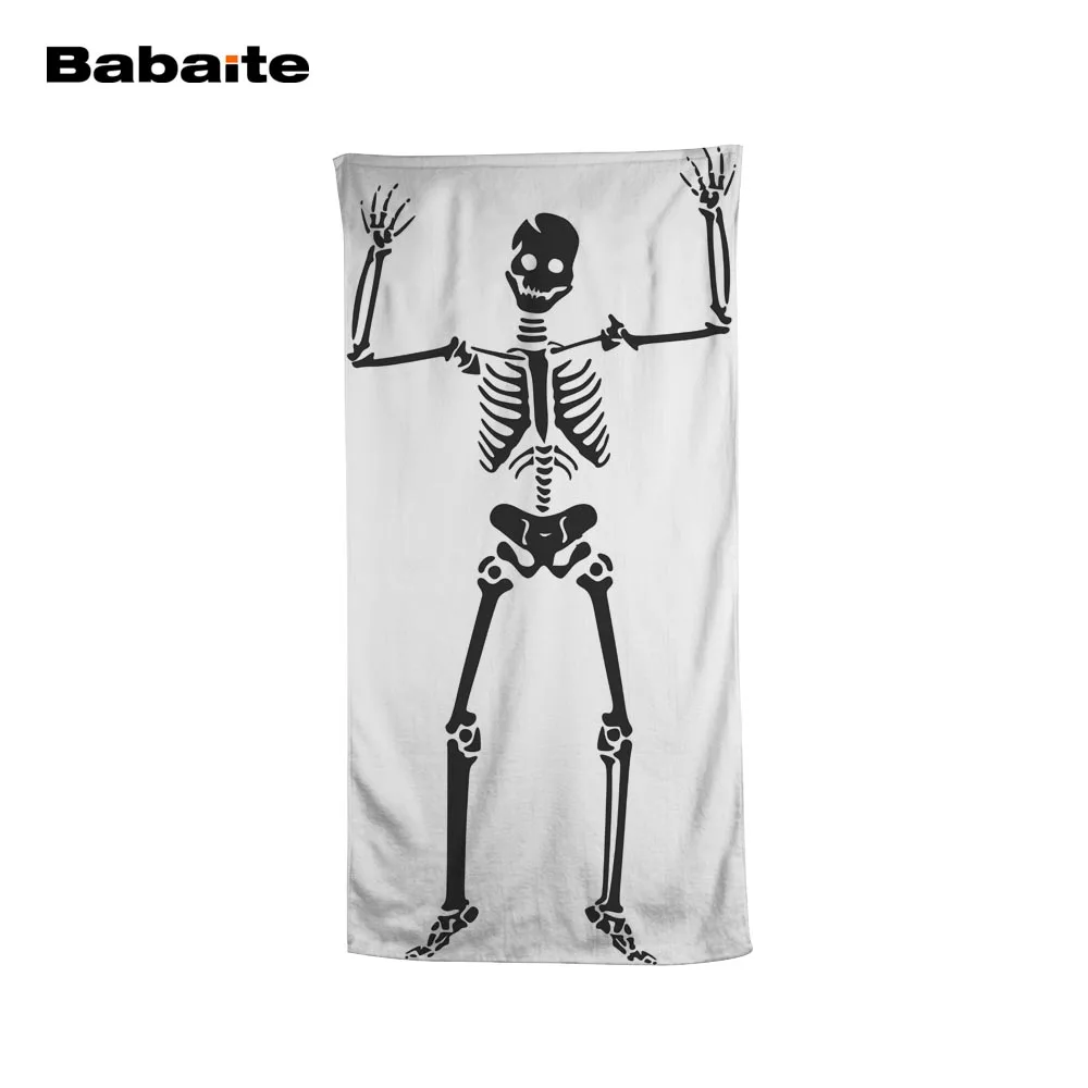 Babaite Horor Kerangka Manusia Menari Halloween Gaya Hitam Putih