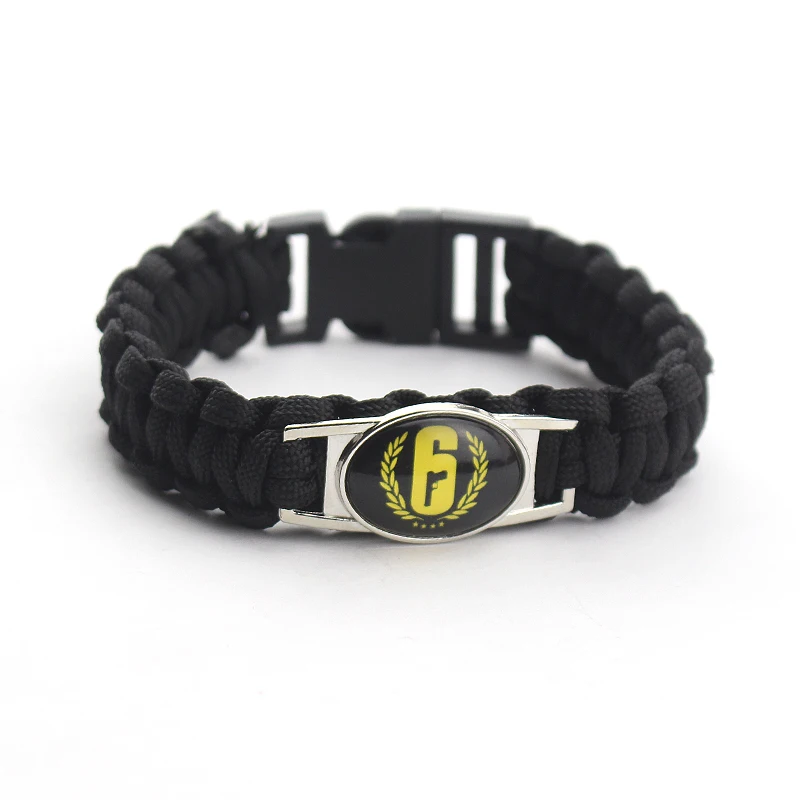 

Games Rainbow Six Siege Leather Bracelets for Men Women 6 Logo Bracelet Cosplay