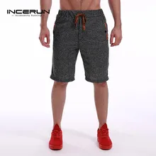 INCERUN летние шорты до колена мужские модные шорты для отдыха мужские бегуны спортивные флисовые шорты на шнурке спортивная одежда больших размеров
