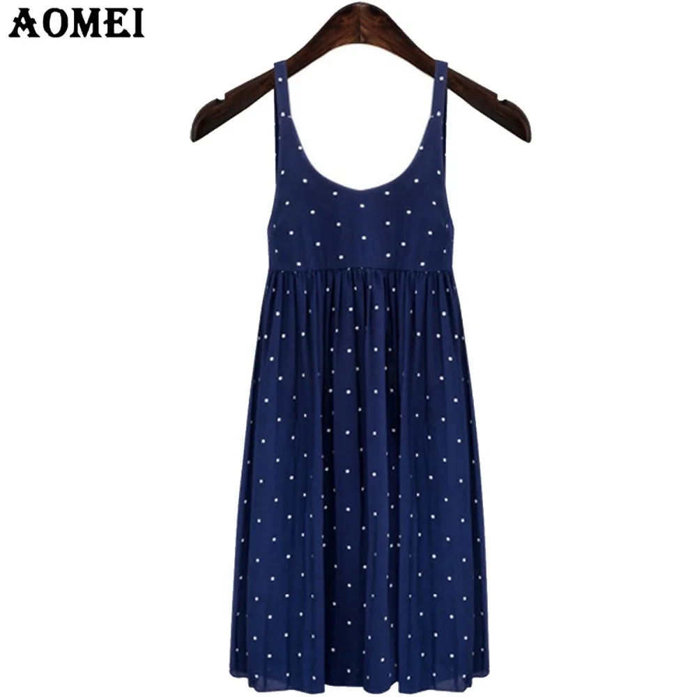AOMEI Summer Slip Dress Casual White Black Women Vestidos