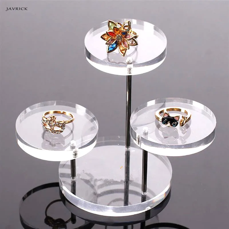 JAVRICK Acrylic Jewelry Display Necklace Bracelet Round Table Holder Stand Rack Case New photo