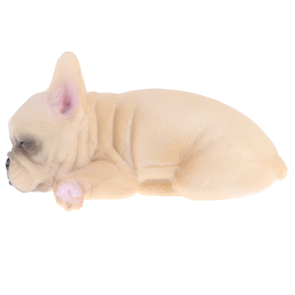 2x Sleeping Little French Bulldog Dog Animals Action Figure Pet Dog Wild/Farm Animal Models Educational Nature Toy